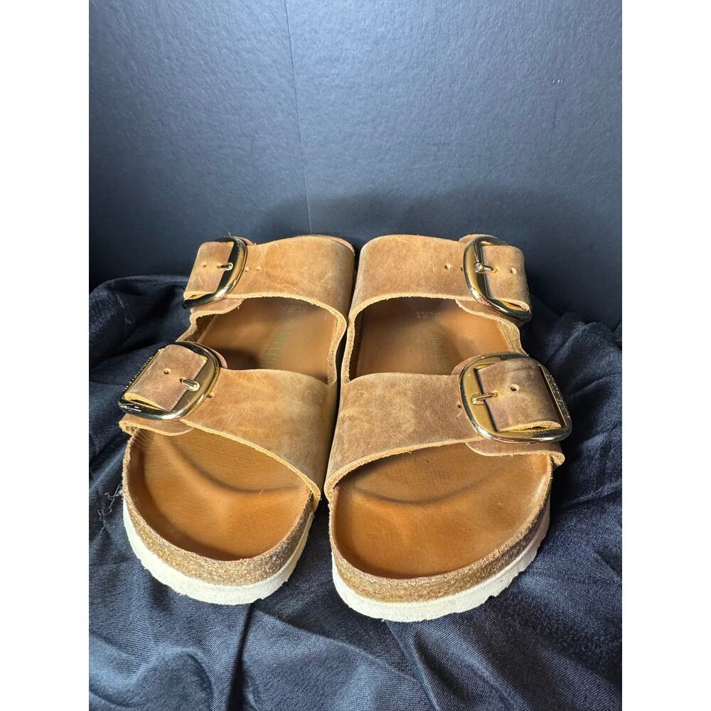 BIRKENSTOCK ARIZONA BIG BUCKLE SANDALS ANTIQUE COGNAC OILED - Picture 3 of 9